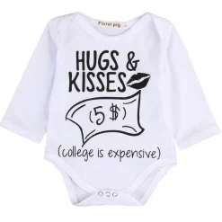 The Decor Haven Babykleidung|Babykleidung-Süßer Baby Body - Hugs Kisses Säuglingsoutfit