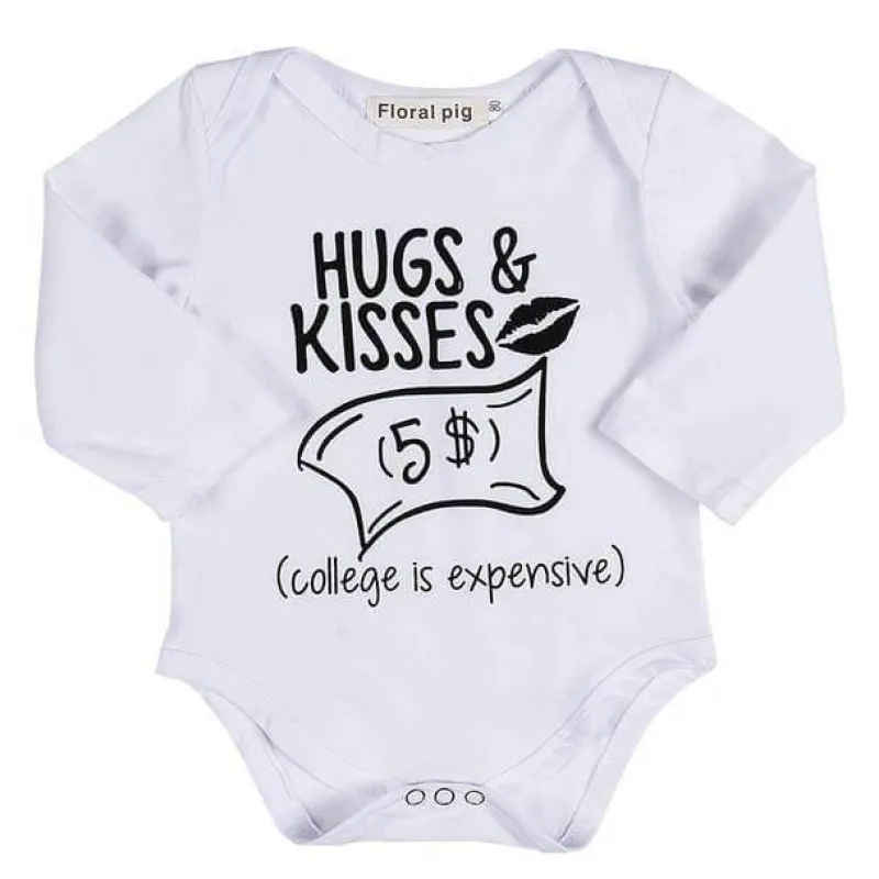 The Decor Haven Babykleidung|Babykleidung-Süßer Baby Body - Hugs Kisses Säuglingsoutfit