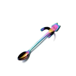 The Cozy Mug Küche & Esszimmer-Süßer Teelöffel mit langem Griff und Katze