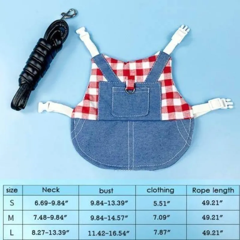 Decor Haustierzubehör-Süßes Kaninchen-Jeanskleid - Entzückendes Jeanskleid für Kinder