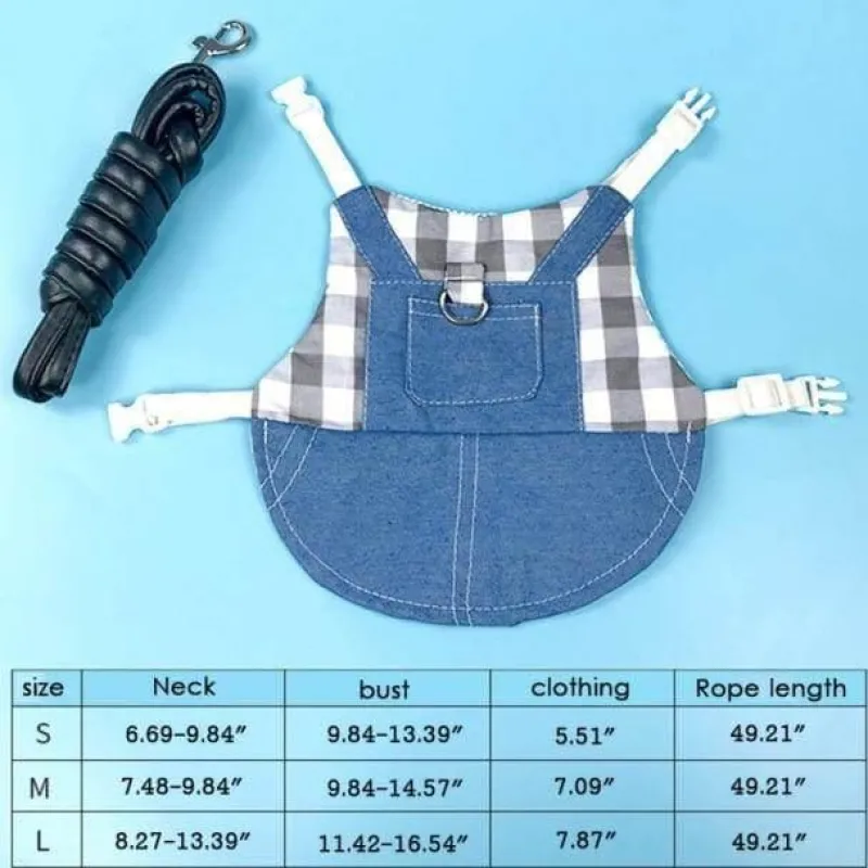 Decor Haustierzubehör-Süßes Kaninchen-Jeanskleid - Entzückendes Jeanskleid für Kinder