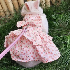 Decor Haustierzubehör-Süßes Kaninchen-Jeanskleid - Entzückendes Jeanskleid für Kinder