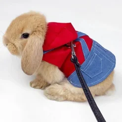 Decor Haustierzubehör-Süßes Kaninchen-Jeanskleid - Entzückendes Jeanskleid für Kinder