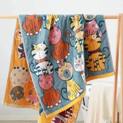 Wrap u0026 Relax Bettzeug-Süßes Katzen-Badetuch – schnelltrocknendes, saugfähiges Handtuch