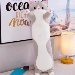 Plush Perch Bettzeug-Süßes Katzenplüschkissen - Weiches langes Katzenkissen