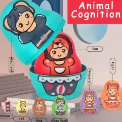 The Decor Haven Babyspielzeug-Set aus ineinander stapelbaren Matroschka-Puppen – buntes Lernspielzeug für Kinder