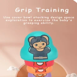 The Decor Haven Babyspielzeug-Set aus ineinander stapelbaren Matroschka-Puppen – buntes Lernspielzeug für Kinder