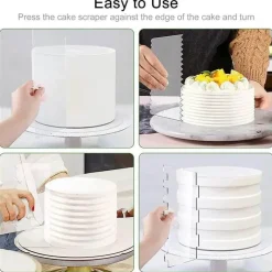 Tom Küche & Esszimmer-Sägezahn-Kuchenschaber-Set, unverzichtbare Werkzeuge für glattes, professionelles Gebäck