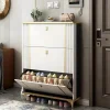 Cozy Living Möbel-Shoe Cabinet - Elegant Storage with 3 Flip Drawers