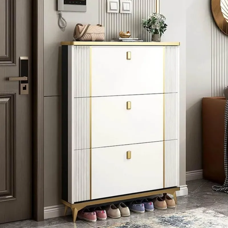 Cozy Living Möbel-Shoe Cabinet - Elegant Storage with 3 Flip Drawers