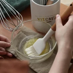 Decor Küche & Esszimmer-Silikon-Backset mit Holzgriffen – Antihaft-Backgeschirr-Essentials