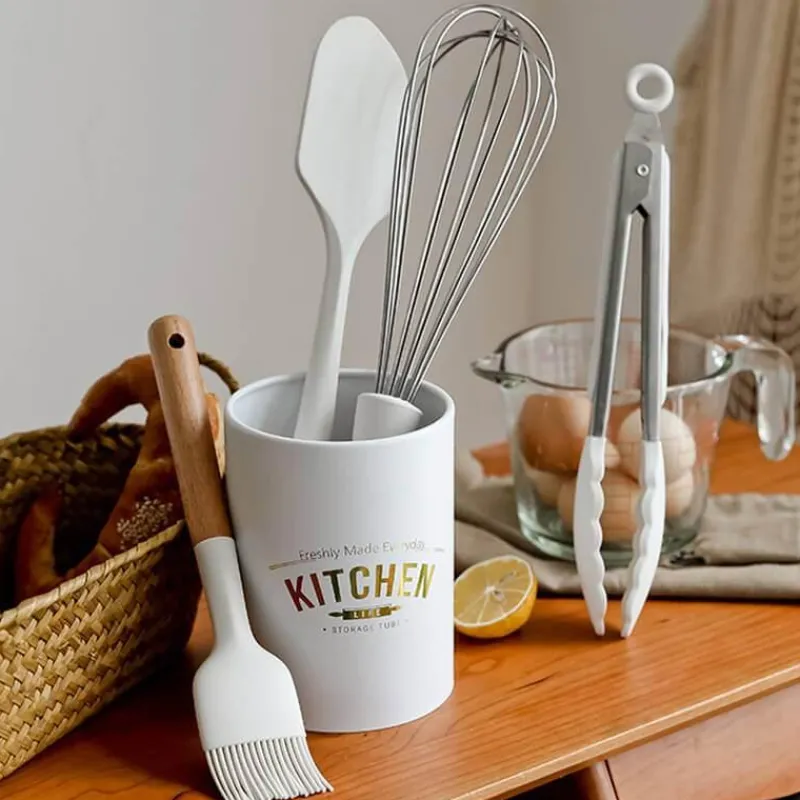 Decor Küche & Esszimmer-Silikon-Backset mit Holzgriffen – Antihaft-Backgeschirr-Essentials