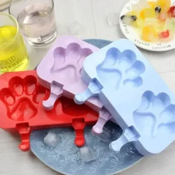 Tom Küche & Esszimmer-Silikon-Eisformen-Set mit Kaninchenmotiv – Eismaschine mit Holzstäbchen