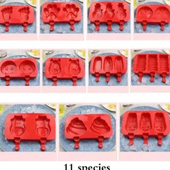 Tom Küche & Esszimmer-Silikon-Eisformen-Set mit Kaninchenmotiv – Eismaschine mit Holzstäbchen