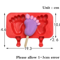 Tom Küche & Esszimmer-Silikon-Eisformen-Set mit Kaninchenmotiv – Eismaschine mit Holzstäbchen