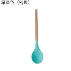 Tom Küche & Esszimmer-Silikon-Kochutensilien-Set – Küchenutensilien mit Holzgriff