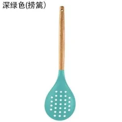 Tom Küche & Esszimmer-Silikon-Kochutensilien-Set – Küchenutensilien mit Holzgriff