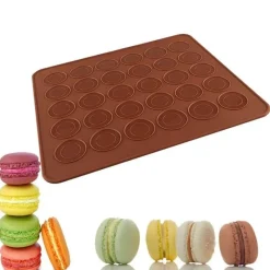 Tom Küche & Esszimmer-Silikon-Macaron-Matte - Backblech mit 30 Mulden für Gebäck