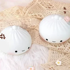 The Light Loft Beleuchtung-Silikon-Nachtlampe – süßes Dampfbrötchen-Design