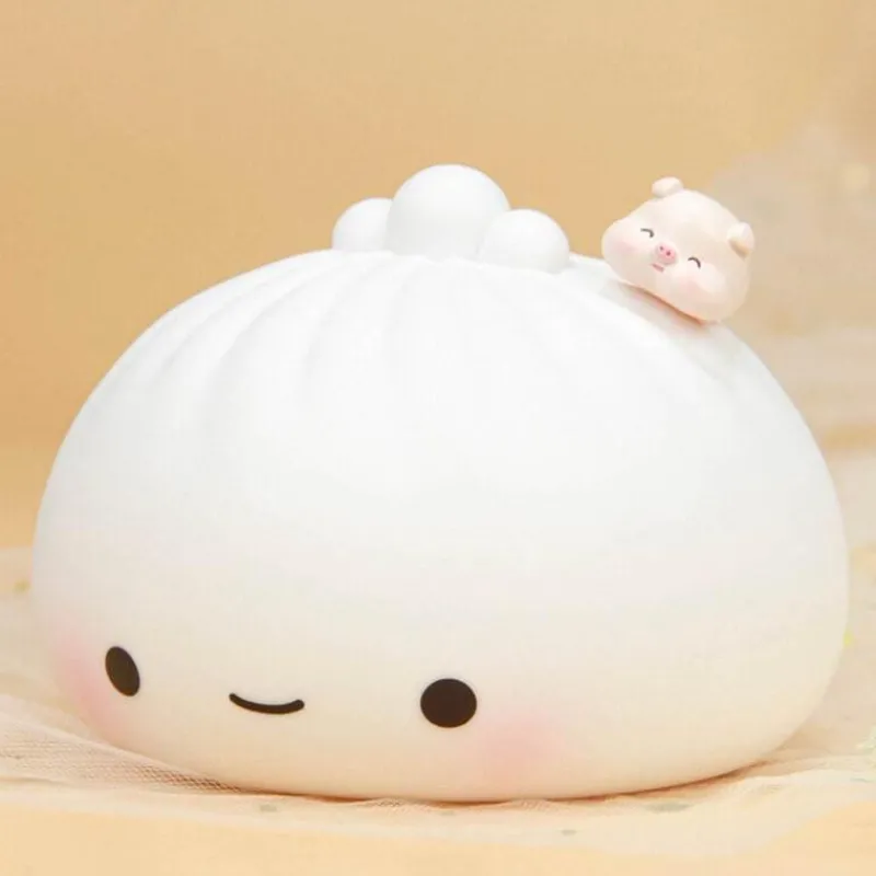 The Light Loft Beleuchtung-Silikon-Nachtlampe – süßes Dampfbrötchen-Design