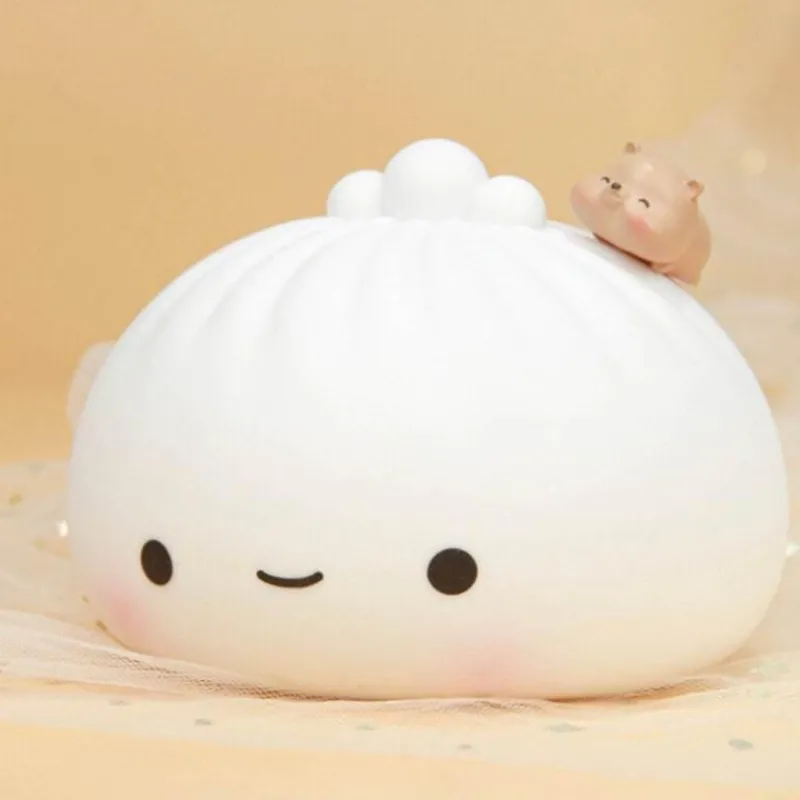 The Light Loft Beleuchtung-Silikon-Nachtlampe – süßes Dampfbrötchen-Design