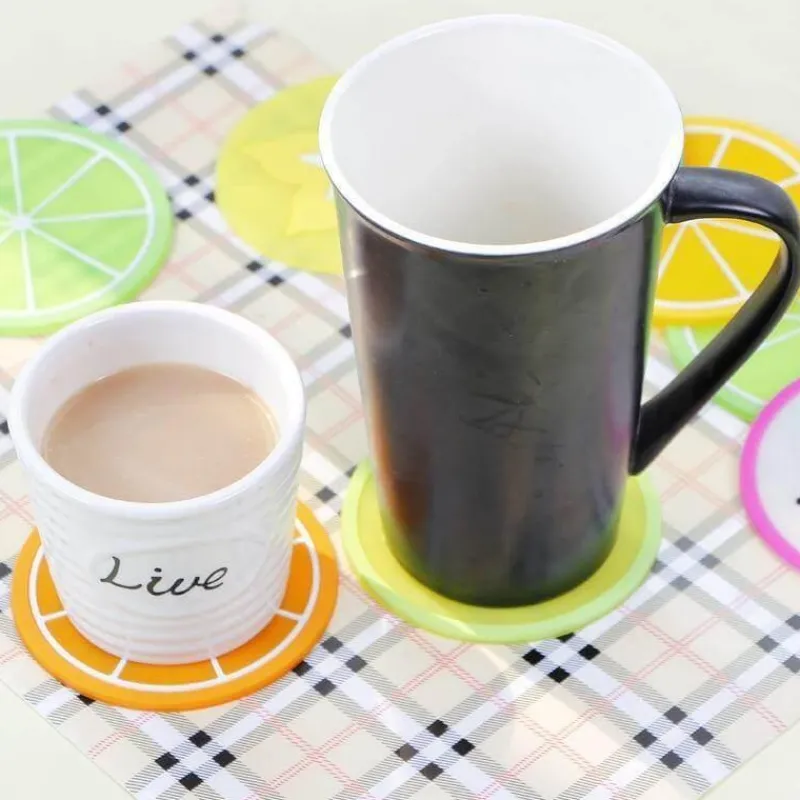 The Decor Haven Küche & Esszimmer-Silikon-Obstuntersetzer - 5er-Set Getränkeuntersetzer