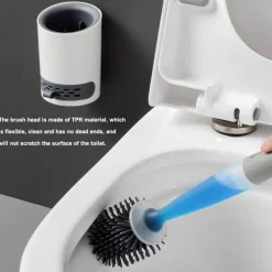 The Blissful Bath Badezimmer-Silikon-Toilettenbürste mit Seifenspender – Sanftes Reinigungswerkzeug