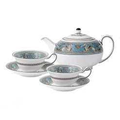 Elegance at the Table Küche & Esszimmer-Silk Road Kaffee- und Teeservice – Elegantes Teegeschirr mit Tassen, Tellern und Essgeschirr