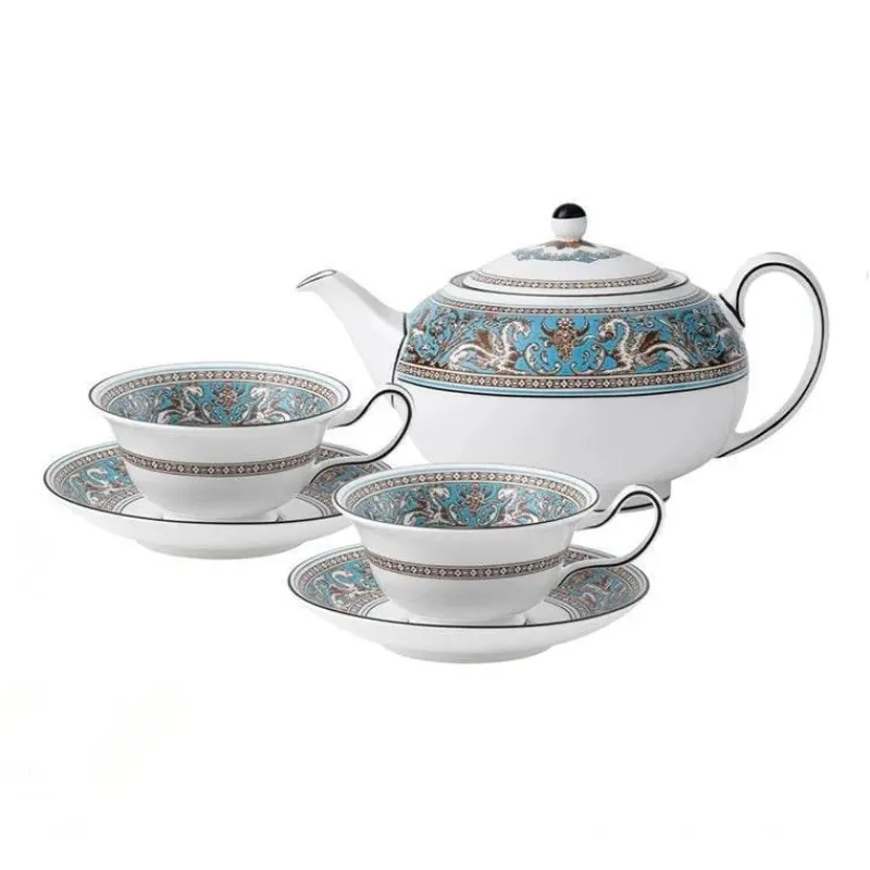 Elegance at the Table Küche & Esszimmer-Silk Road Kaffee- und Teeservice – Elegantes Teegeschirr mit Tassen, Tellern und Essgeschirr