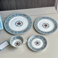 Elegance at the Table Küche & Esszimmer-Silk Road Kaffee- und Teeservice – Elegantes Teegeschirr mit Tassen, Tellern und Essgeschirr