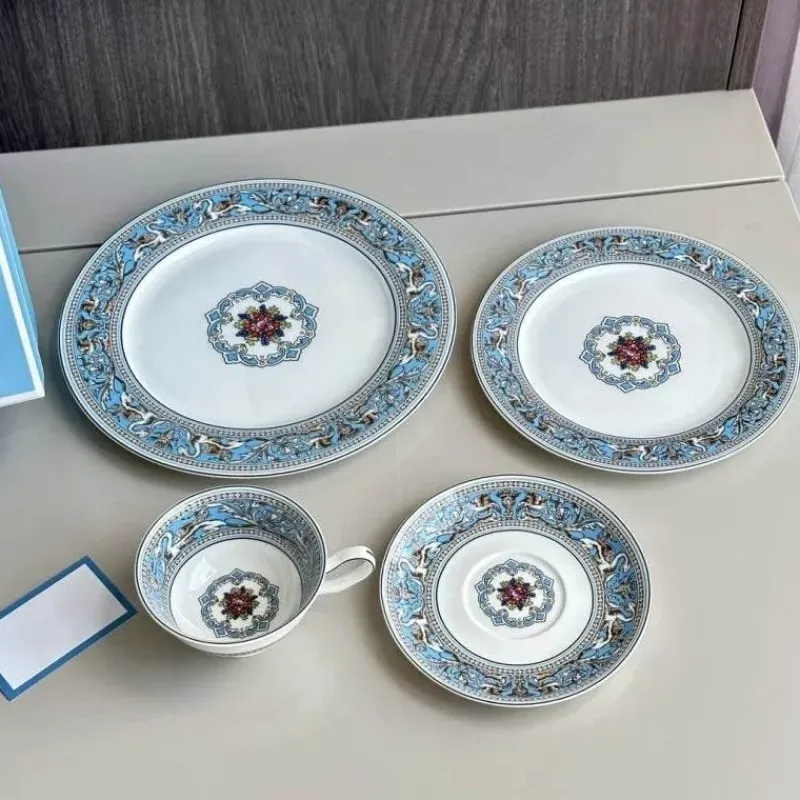 Elegance at the Table Küche & Esszimmer-Silk Road Kaffee- und Teeservice – Elegantes Teegeschirr mit Tassen, Tellern und Essgeschirr