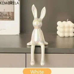 Plates u0026 More Küche & Esszimmer-Sitzendes Kaninchen-Ornament aus Keramik – luxuriöser Wohndekor-Akzent