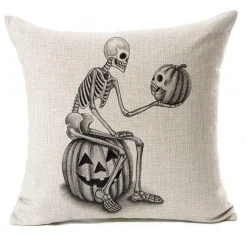 Cozy Haven Bettzeug-Skelett Halloween Kissenbezüge - Gruselige Deko für den Herbst