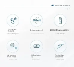 Tranquil Touch Fitness-Gadgets|Gesundheits- Und Entspannungstools-Smart Blender – Leistungsstarke Saftpresse