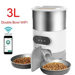 Furry Haven Haustierzubehör|Reinigungswerkzeuge Für Haustiere-Smart Pet Feeder - Automatischer 2-Wege-Mahlzeitenverteiler