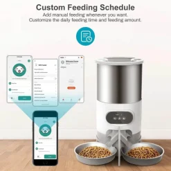 Furry Haven Haustierzubehör|Reinigungswerkzeuge Für Haustiere-Smart Pet Feeder - Automatischer 2-Wege-Mahlzeitenverteiler
