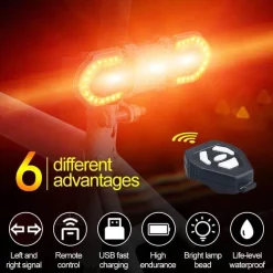 Decor Fahrräder & Verkehr-Smartes Fahrradlicht mit Fernbedienung – Innovative Blinker-Sicherheitslampe