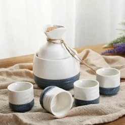 Elegance at the Table Küche & Esszimmer-Snowflake Sake Set - Elegante Weißweingläser