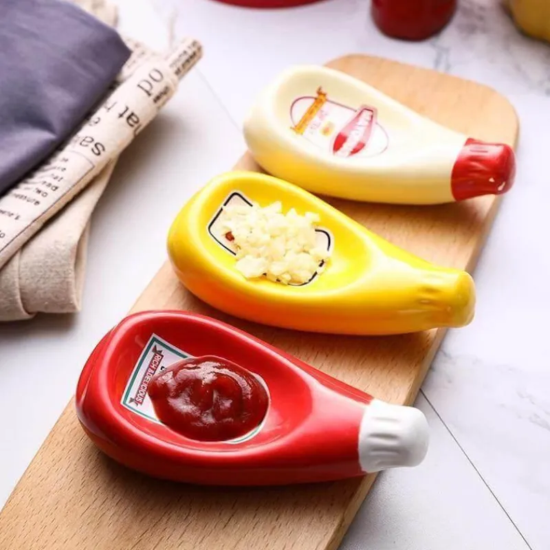 The Decor Haven Küche & Esszimmer-Soßenspender aus Keramik – Elegante Gewürzflasche