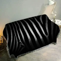 The Blanket Nook Bettzeug-Sofabezug-Set mit nordischem Zebra-Print – minimalistische Kissendecke