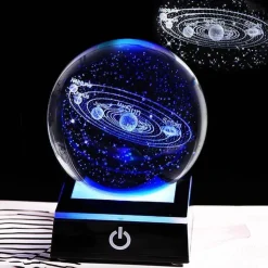 Willow u0026 Whim Beleuchtung-Solar System Crystal Globe Lamp - Planetary Night Light