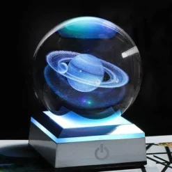 Willow u0026 Whim Beleuchtung-Solar System Crystal Globe Lamp - Planetary Night Light