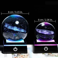 Willow u0026 Whim Beleuchtung-Solar System Crystal Globe Lamp - Planetary Night Light