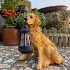 Adventure Basecamp Camping Im Freien|Outdoor & Garten-Solar-Hundestatue-Lampe - Outdoor-Kunstharz-Lichtdekor