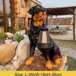 Adventure Basecamp Camping Im Freien|Outdoor & Garten-Solar-Hundestatue-Lampe - Outdoor-Kunstharz-Lichtdekor