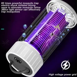 Trail Tech Outdoor-Artikel|Outdoor-Gadgets-Solar-Insektenfallenlampe – wiederaufladbarer Insektenvernichter für den Außenbereich