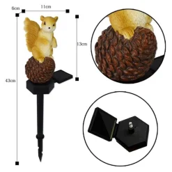 Bright Accents Beleuchtung-Solarlaterne - Dekoratives Eichhörnchen-Gartenlicht