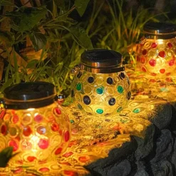 Bright Accents Beleuchtung-Solarlaterne mit Punkten – dekoratives Gartenlicht