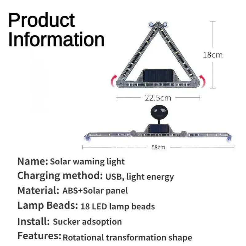 Wild u0026 Free Gear Autozubehör|Automobilindustrie-Solar-LED-Blitzlicht - Notfall-Warnlampe