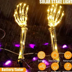 The Outdoor Vault Heimwerkzeuge|Outdoor & Garten-Solarleuchten mit Skelettarm – Halloween-Dekoration für draußen